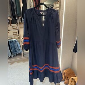 Sundry Navy Dress with Red and Blue Stripes